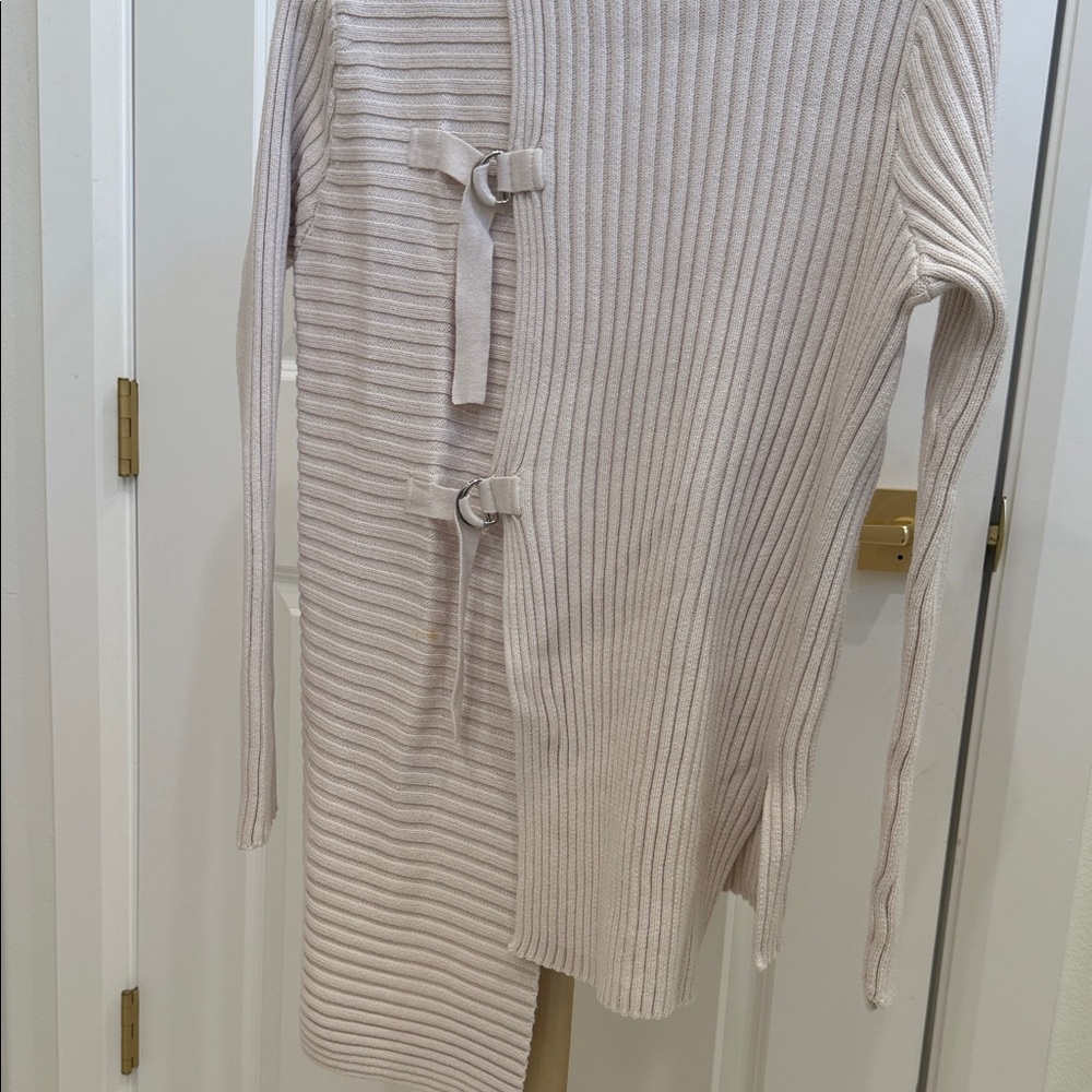CAbi Women's Cream Ribbed Crewneck Sweater - Picture 8 of 8